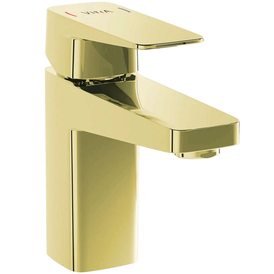 Vitra Root Square Single Lever Compact Basin Mixer Tap - Gold - Envy Bathrooms Ltd