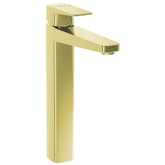 Vitra Root Square Single Lever Tall Basin Mixer Tap - Gold - Envy Bathrooms Ltd