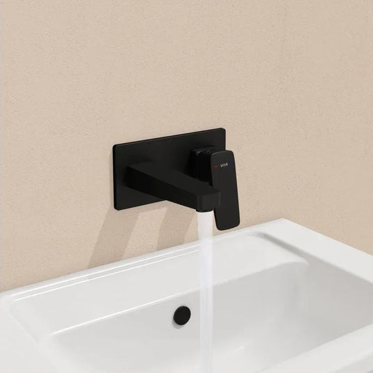 VitrA Root Square Wall Mounted Basin Mixer - Matt Black - A4273836EXP - Envy Bathrooms Ltd