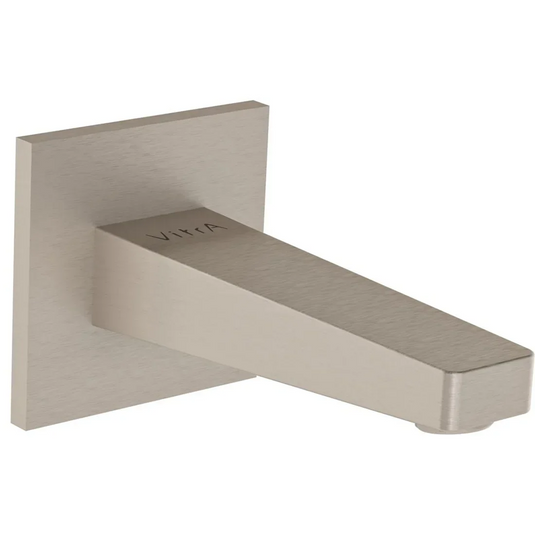 VitrA Root Square Wall Mounted Bath Spout - Brushed Nickel - A4311634EXP - Envy Bathrooms Ltd