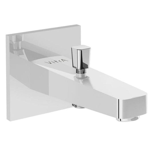 Vitra Root Square Wall Mounted Bath Spout with Handset Outlet - Chrome - Envy Bathrooms Ltd