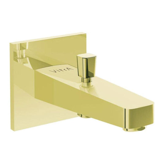 Vitra Root Square Wall Mounted Bath Spout with Handset Outlet - Gold - Envy Bathrooms Ltd