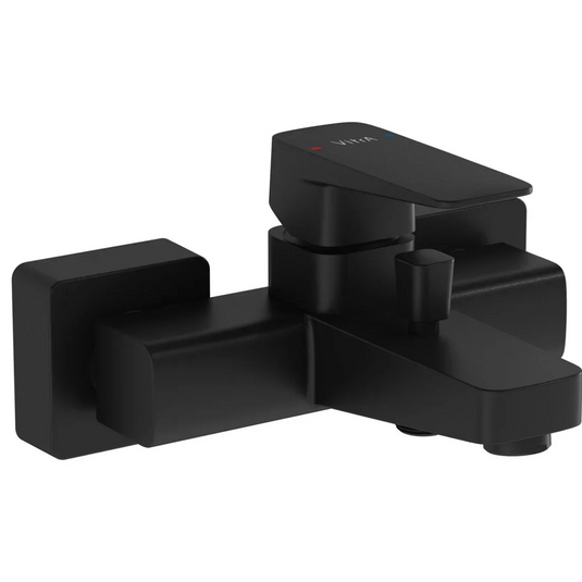 VitrA Root Square Wall Mounted Bath/Shower Mixer - Matt Black - A4273736EXP - Envy Bathrooms Ltd