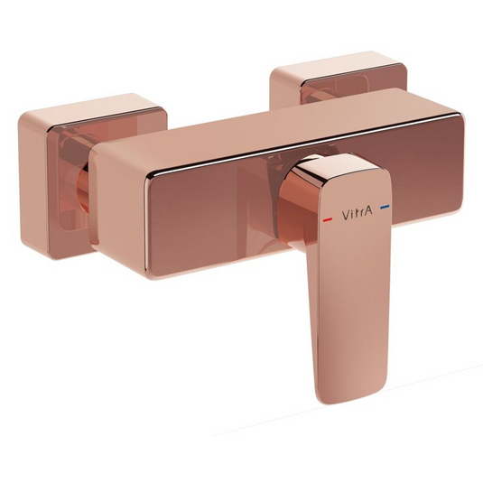 VitrA Root Square Wall Mounted Shower Mixer Valve | Soft Copper | A4276129EXP - Envy Bathrooms Ltd