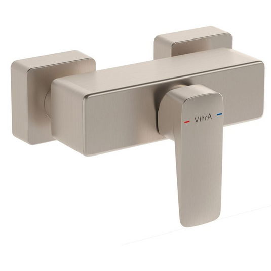 VitrA Root Square Wall Mounted Shower Mixer Valve | Brushed Nickel | A4276134EXP - Envy Bathrooms Ltd