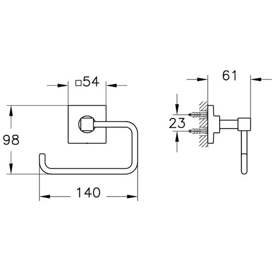 VitrA Root Toilet Roll Holder - Chrome - A44805 - Envy Bathrooms Ltd