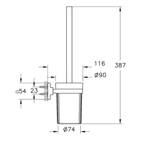 VitrA Root WC Brush Holder - Chrome - A44811 - Envy Bathrooms Ltd