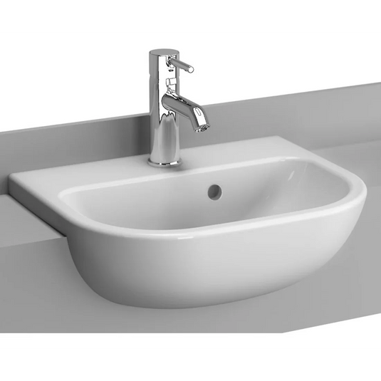 VitrA S20 450x350mm 1TH Semi Recessed Basin - White - 5521B003-0001 - Envy Bathrooms Ltd