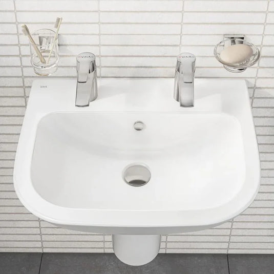 VitrA S20 550x440mm 2TH Basin Only - White - 5502L003-0022 - Envy Bathrooms Ltd