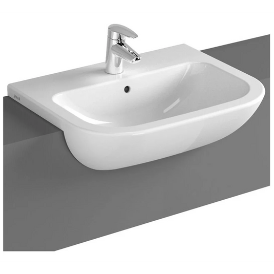 VitrA S20 550x445mm 1TH Semi Recessed Basin - White - 5524B003-0001 - Envy Bathrooms Ltd