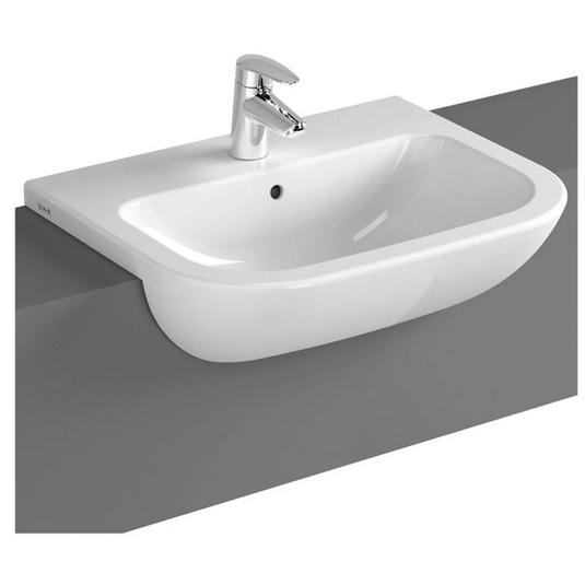 VitrA S20 550x445mm 2TH Semi Recessed Basin - White - 5524B003-0022 - Envy Bathrooms Ltd