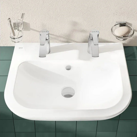 VitrA S20 550x445mm 2TH Semi Recessed Basin - White - 5524B003-0022 - Envy Bathrooms Ltd
