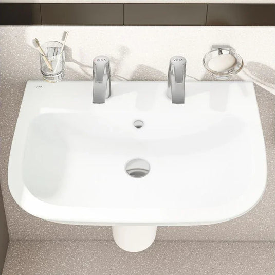 VitrA S20 650x465mm 2TH Basin Only - White - 5504L003-0022 - Envy Bathrooms Ltd