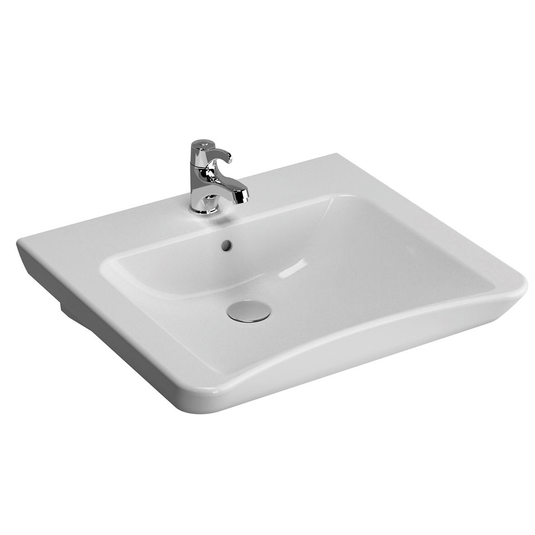 Vitra S20 Accessible Wall Hung Basin with Overflow 600mm Wide - 1 Tap Hole - Envy Bathrooms Ltd