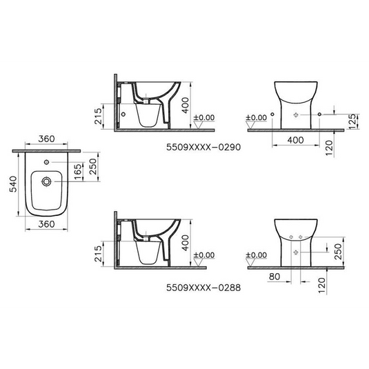 VitrA S20 Back to Wall Bidet - White - 5509L003-0288 - Envy Bathrooms Ltd