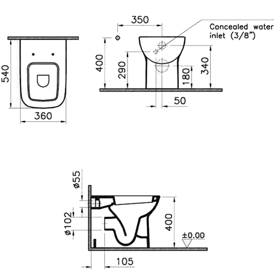 Vitra S20 Back To Wall Toilet - Soft Close Seat - Envy Bathrooms Ltd