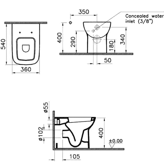 Vitra S20 Back To Wall Toilet - Soft Close Seat - Envy Bathrooms Ltd
