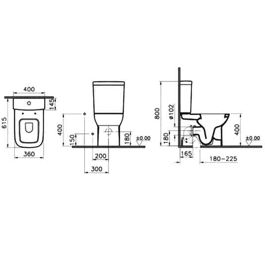 Vitra S20 Closed Back Close Coupled Toilet with Push Button Cistern - Standard Seat - Envy Bathrooms Ltd