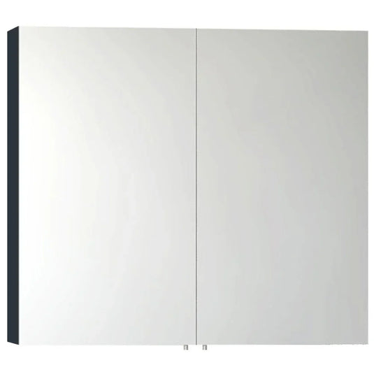 Vitra S20 Non-Illuminated 2-Doors Mirrored Cabinet 800mm Wide - Anthracite - Envy Bathrooms Ltd