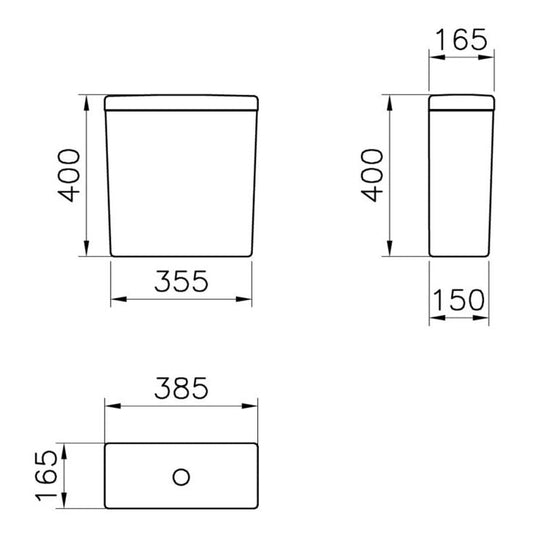 VitrA S20 Square Edge Close Coupled Cistern - White - 5422B003-5395 - Envy Bathrooms Ltd