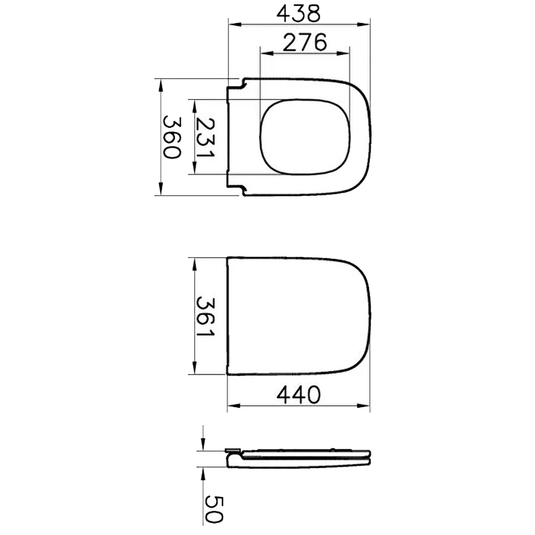 Vitra S20 Square Standard Toilet Seat - White - Envy Bathrooms Ltd