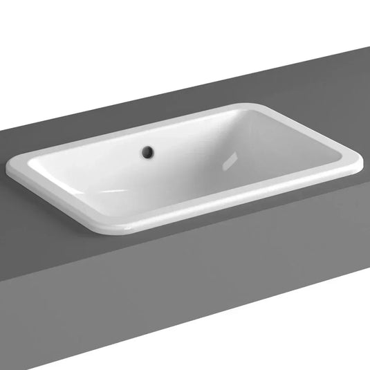 Vitra S20 Square Undermount Countertop Basin - 550mm Wide - 0 Tap Hole - Envy Bathrooms Ltd