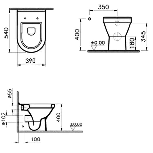 Vitra S50 Rimless Back to Wall Toilet - 5746WH - Envy Bathrooms Ltd