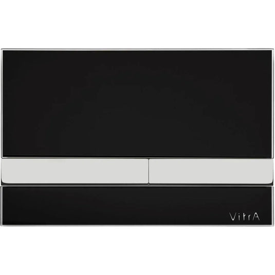 Vitra Select Mechanic Dual Flush Plate - Black and Chrome - Envy Bathrooms Ltd