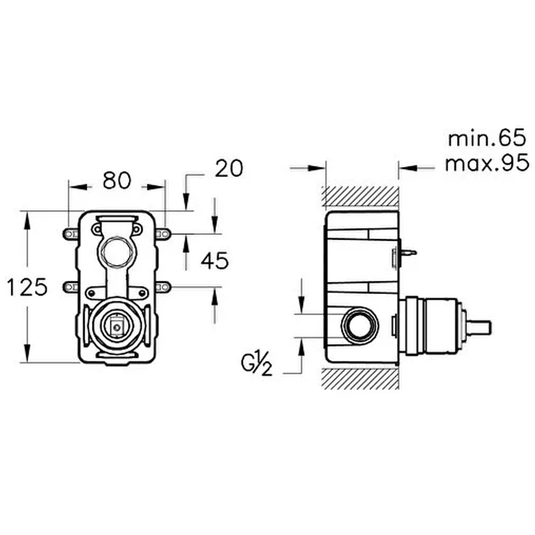 Vitra Sento Manual 2-Outlets Concealed Shower Valve - Chrome - Envy Bathrooms Ltd