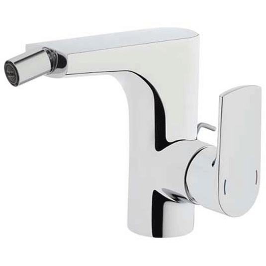 Vitra Sento Monobloc Bidet Mixer Tap with Pop-Up Waste - Single Handle - Chrome - Envy Bathrooms Ltd