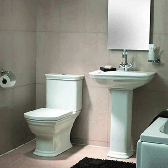 Vitra Serenada Open Back Closed Coupled Toilet Pan - White - Envy Bathrooms Ltd