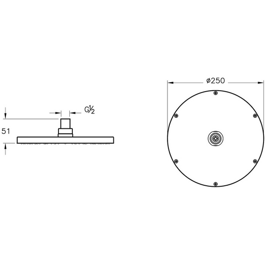 VitrA Suit 250mm Showerhead | Gloss Black | A4563839 - Envy Bathrooms Ltd