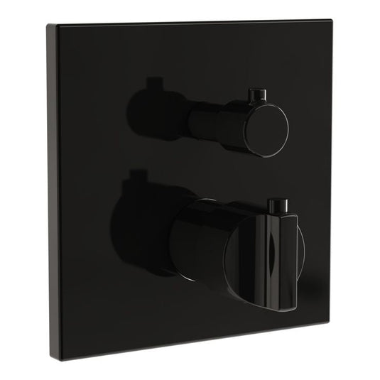 VitrA Suit Integrated Thermostatic Shower Mixer | Gloss Black | A4287339 - Envy Bathrooms Ltd