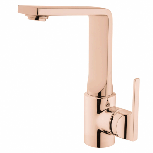 Vitra Suit L Monobloc Basin Mixer Tap with Swivel Spout - Side Handle - Copper - Envy Bathrooms Ltd