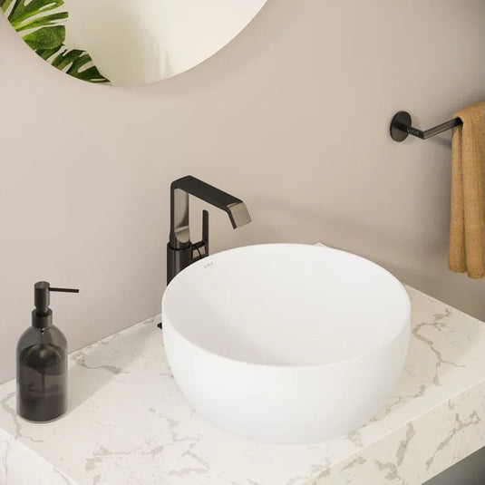 VitrA Suit Tall Basin Mixer (Side Handle) - Gloss Black - A4276539 - Envy Bathrooms Ltd