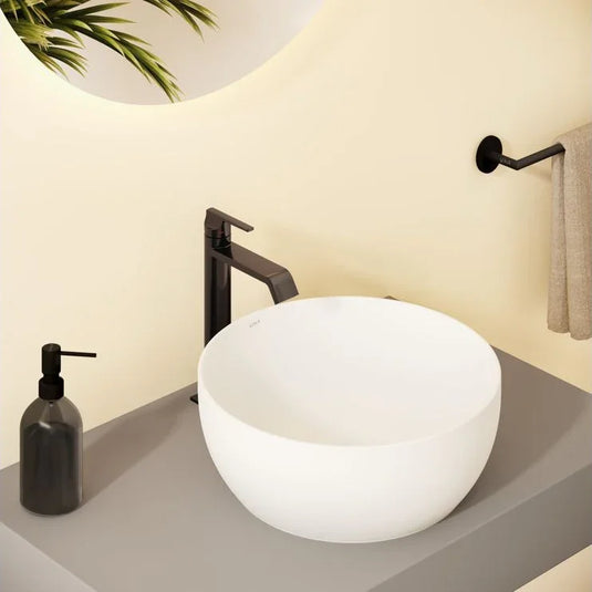 VitrA Suit Tall Basin Mixer (Top Handle) - Gloss Black - A4281439 - Envy Bathrooms Ltd