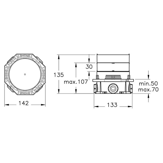 VitrA Thermostatic Concealed Valve for Built-in Showers - A42806 - Envy Bathrooms Ltd