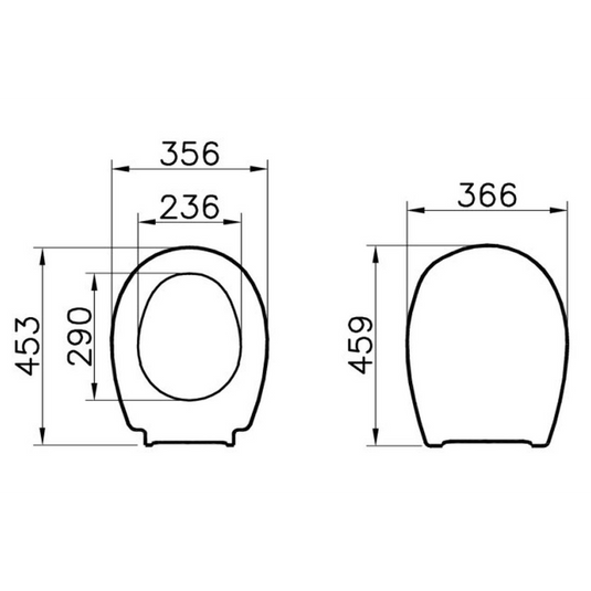 VitrA Toilet Seat (Metal Hinge) - White - 115-003-506 - Envy Bathrooms Ltd