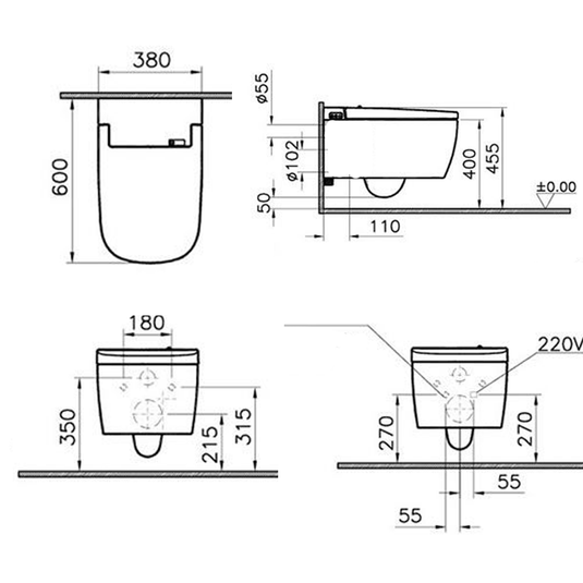 Vitra V-Care Rimless Wall Hung Toilet Pan - Soft Close Seat - Envy Bathrooms Ltd