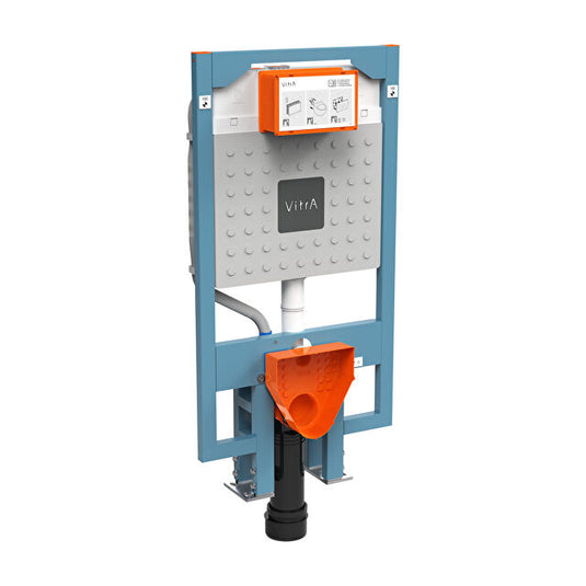 VitrA V-Fix Prime WH WC Frame & 8cm 3/6L Cistern (Floor Fix & Electric Connection) - 768-4800-01 - Envy Bathrooms Ltd