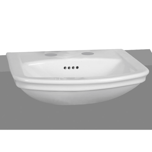 Vitra Valarte Semi Recessed Basin - 565mm Wide - 2 Tap Hole - Envy Bathrooms Ltd