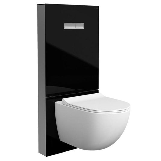 Vitra Vitrus Glass Covered Concealed Cistern 2.5/4 Litre for Wall Hung WC - Black - Envy Bathrooms Ltd