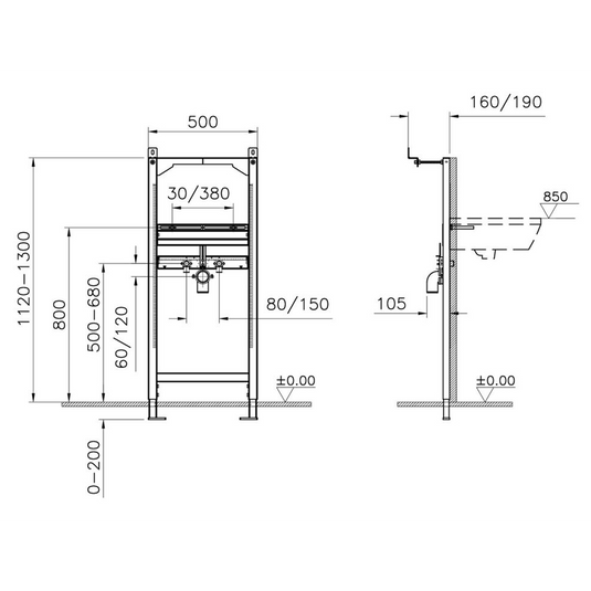 VitrA Washbasin Frame - 880-2800 - Envy Bathrooms Ltd