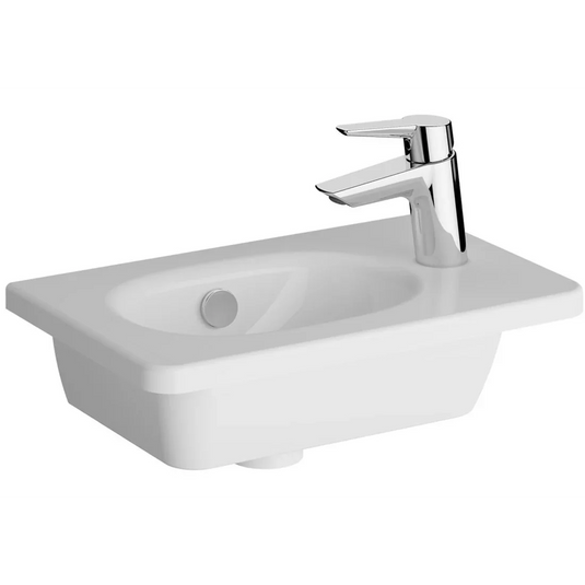 VitrA Zentrum 450x290mm 1TH Vanity Basin w/Overflow - White - 7789B003-0029 - Envy Bathrooms Ltd