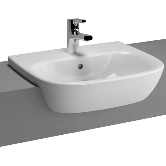 VitrA Zentrum 495x425mm 1TH Semi Recessed Basin - White - 5635B003-0001 - Envy Bathrooms Ltd