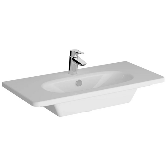 VitrA Zentrum 805x390mm 1TH Vanity Basin w/Overflow - White - 7792B003-0001 - Envy Bathrooms Ltd
