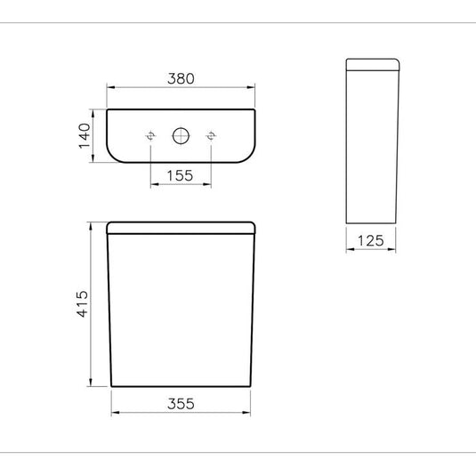VitrA Zentrum Close Coupled Cistern - White - 5783S003-5325 - Envy Bathrooms Ltd