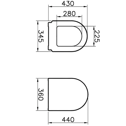 Vitra Zentrum D-Shape Soft Close Toilet Seat with Cover - White - Envy Bathrooms Ltd