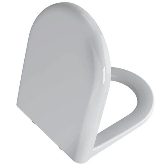 Vitra Zentrum D-Shape Standard Toilet Seat with Cover - White - Envy Bathrooms Ltd