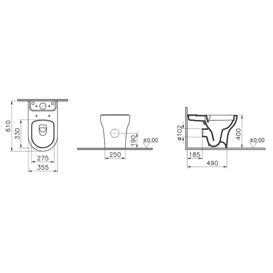 VitrA Zentrum SmoothFlush Fully Shrouded Close Coupled Pan Only - White - 7783L003-7200 - Envy Bathrooms Ltd